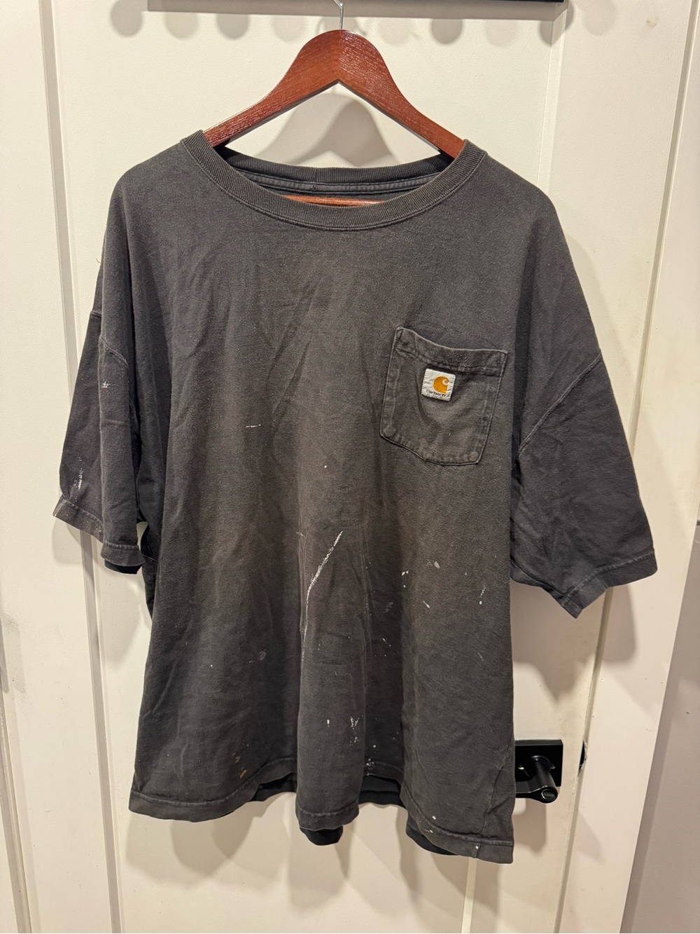 Vintage Thrashed Carhartt Men’s Black Pocket Work T-Shirt (2XL)